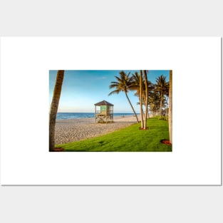 Morning Lifeguard Stand, Deerfield Beach Posters and Art